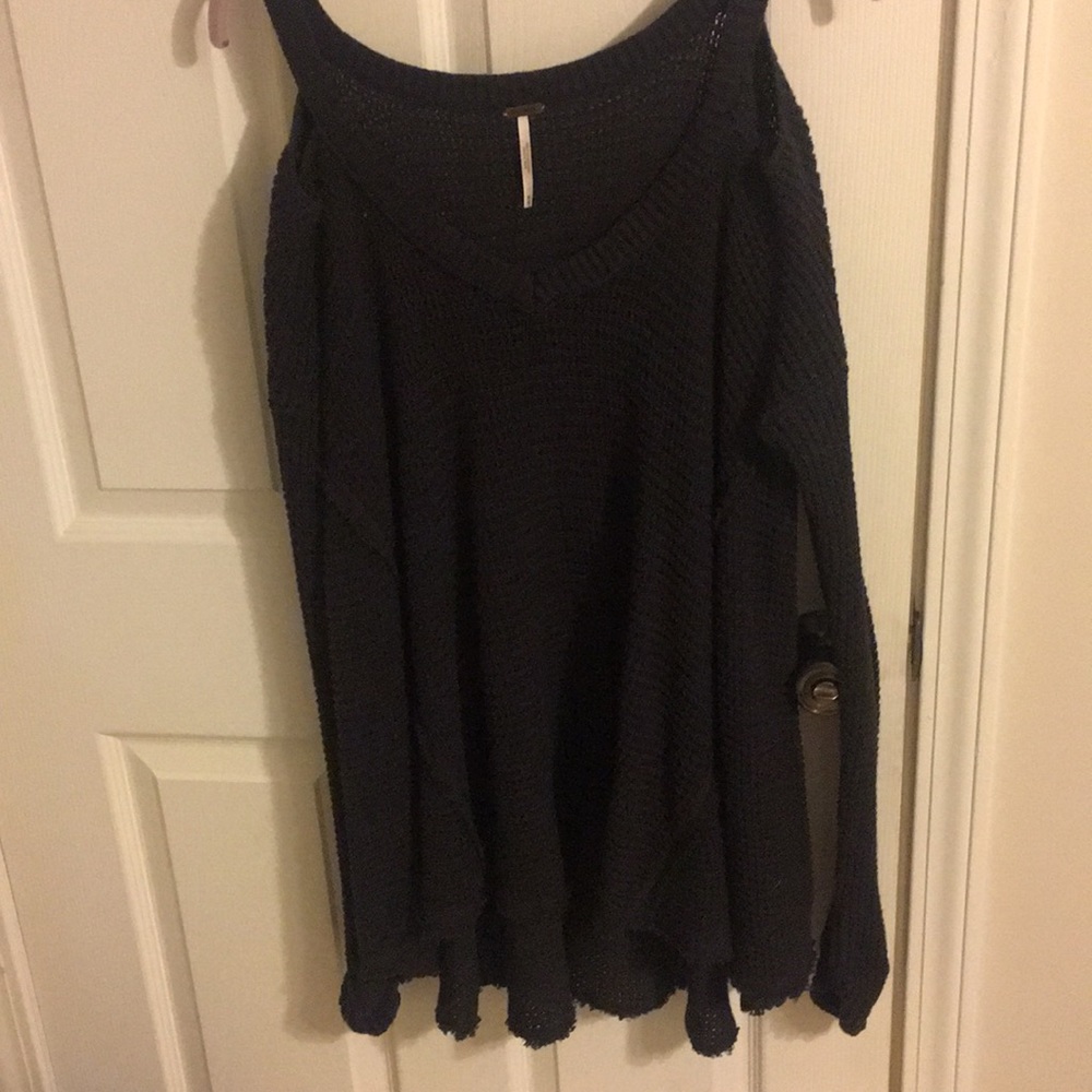 Black/deep charcoal free people sweater